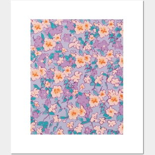 Floral Pattern 90' lofi: 90's Petal Serenity Magnet Posters and Art